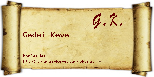Gedai Keve névjegykártya